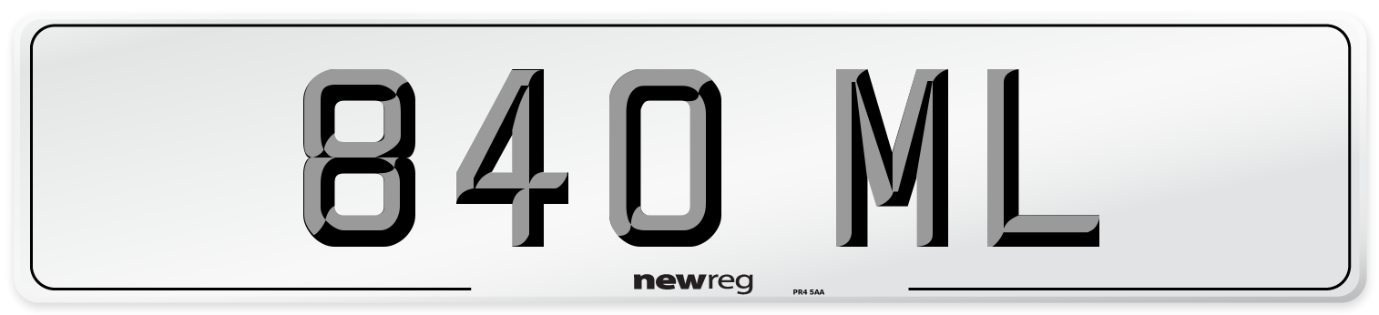 840 ML Number Plate from New Reg